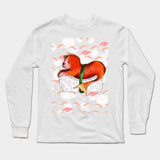 sushi lover happy red catfish Long Sleeve T-Shirt